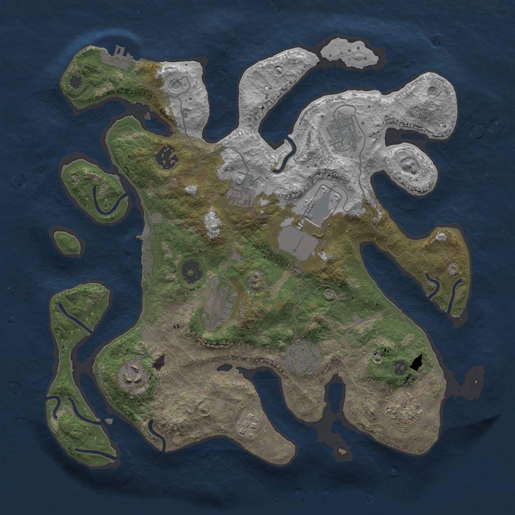 Rust Map: Procedural Map, Size: 3500, Seed: 1767, 14 Monuments