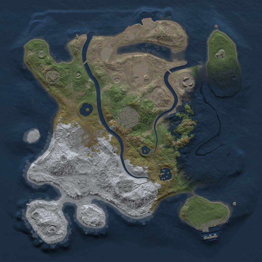 Rust Map: Procedural Map, Size: 3000, Seed: 588107740, 12 Monuments