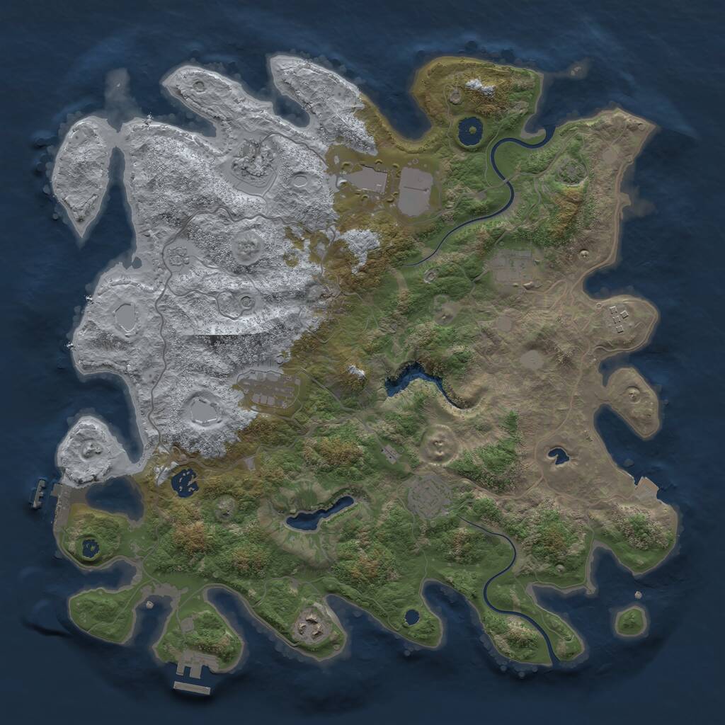 Rust Map: Procedural Map, Size: 4000, Seed: 1088346296, 14 Monuments