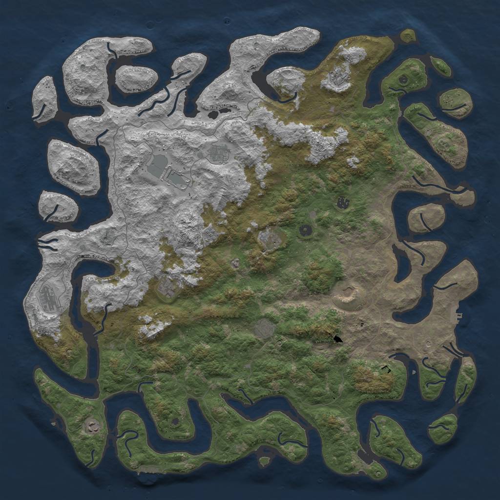 Rust Map: Procedural Map, Size: 6000, Seed: 1546076623, 16 Monuments