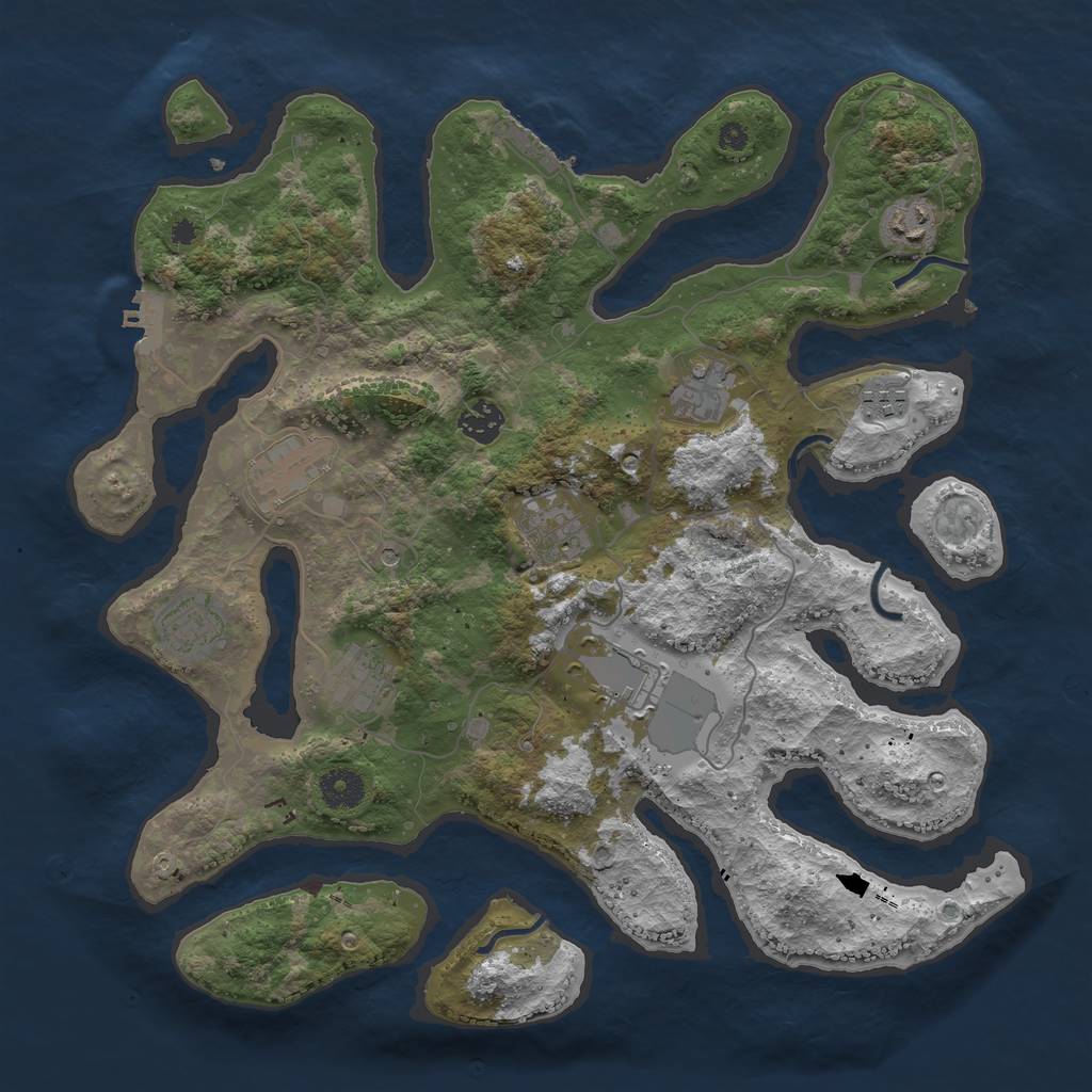 Rust Map: Procedural Map, Size: 3800, Seed: 78, 14 Monuments