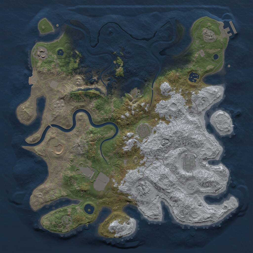 Rust Map: Procedural Map, Size: 3800, Seed: 78, 14 Monuments
