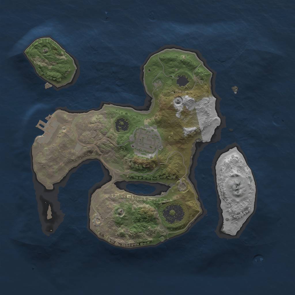 Rust Map: Procedural Map, Size: 2200, Seed: 535018029, 4 Monuments