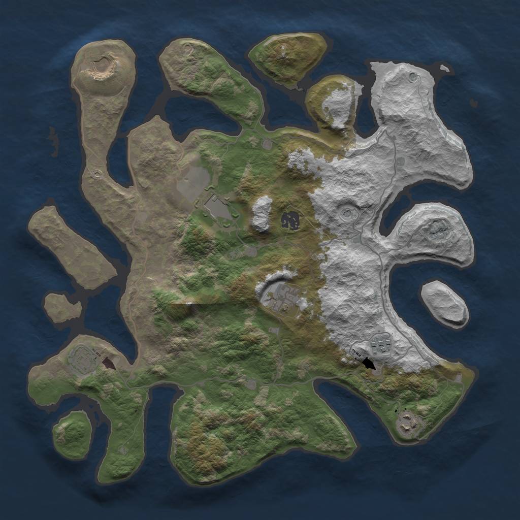 Rust Map: Barren, Size: 4003, Seed: 14856, 10 Monuments