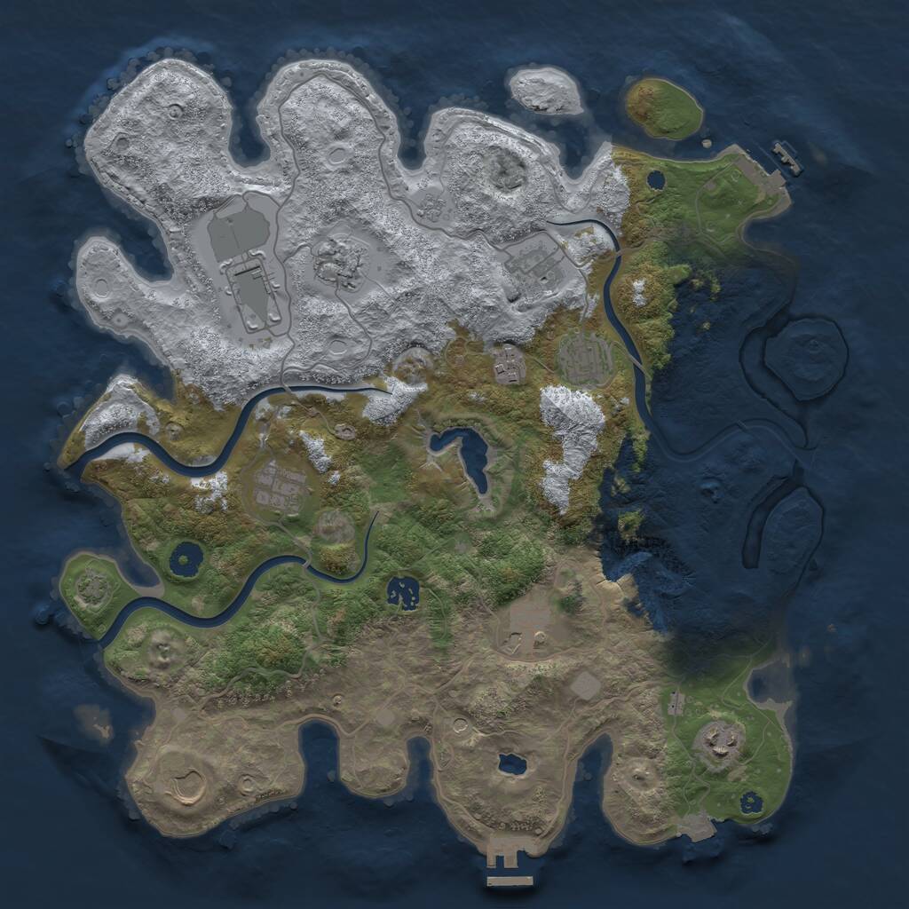Rust Map: Procedural Map, Size: 4000, Seed: 234768332, 16 Monuments