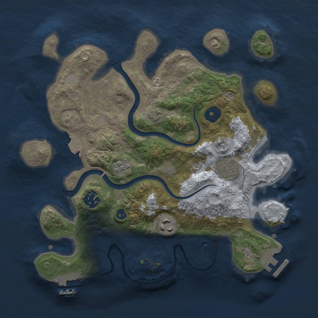 Rust Map: Procedural Map, Size: 3000, Seed: 637526479, 9 Monuments