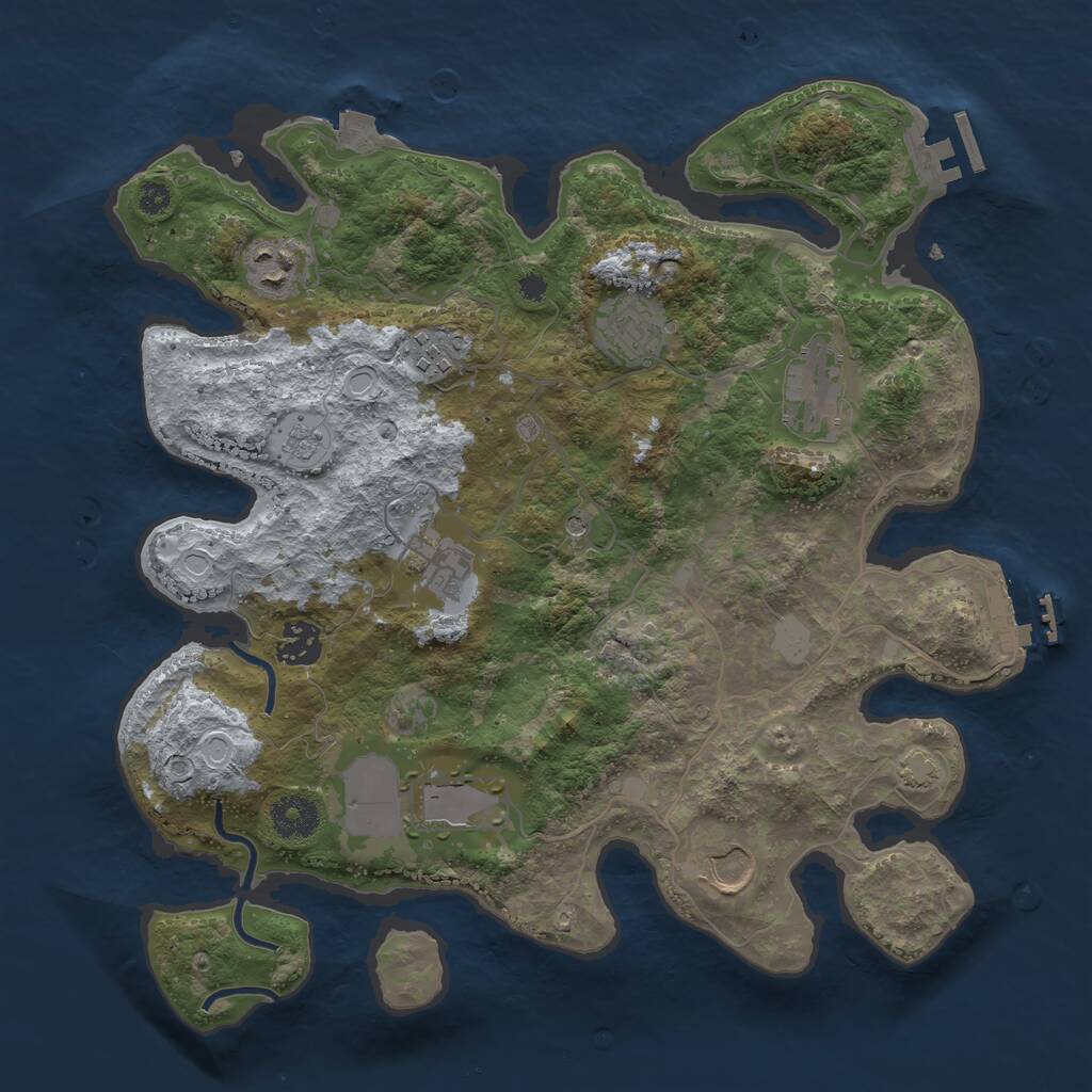 Rust Map: Procedural Map, Size: 3500, Seed: 153961604, 14 Monuments