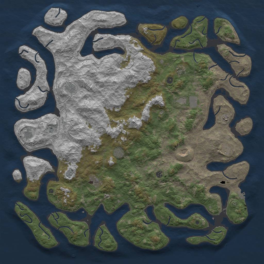 Rust Map: Procedural Map, Size: 6000, Seed: 1912645183, 15 Monuments