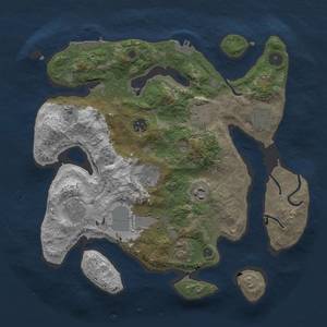 Thumbnail Rust Map: Procedural Map, Size: 3500, Seed: 1215125452, 14 Monuments