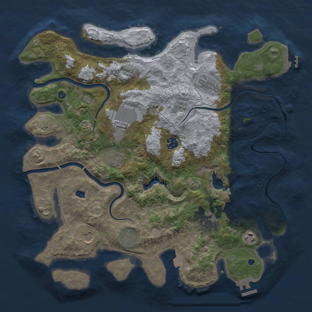 Rust Map: Procedural Map, Size: 4000, Seed: 577686591, 15 Monuments
