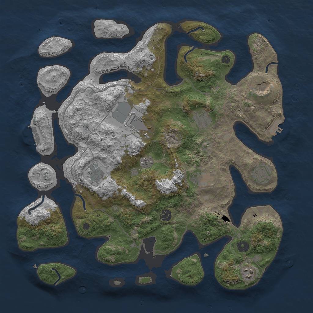 Rust Map: Procedural Map, Size: 4000, Seed: 1500043903, 14 Monuments