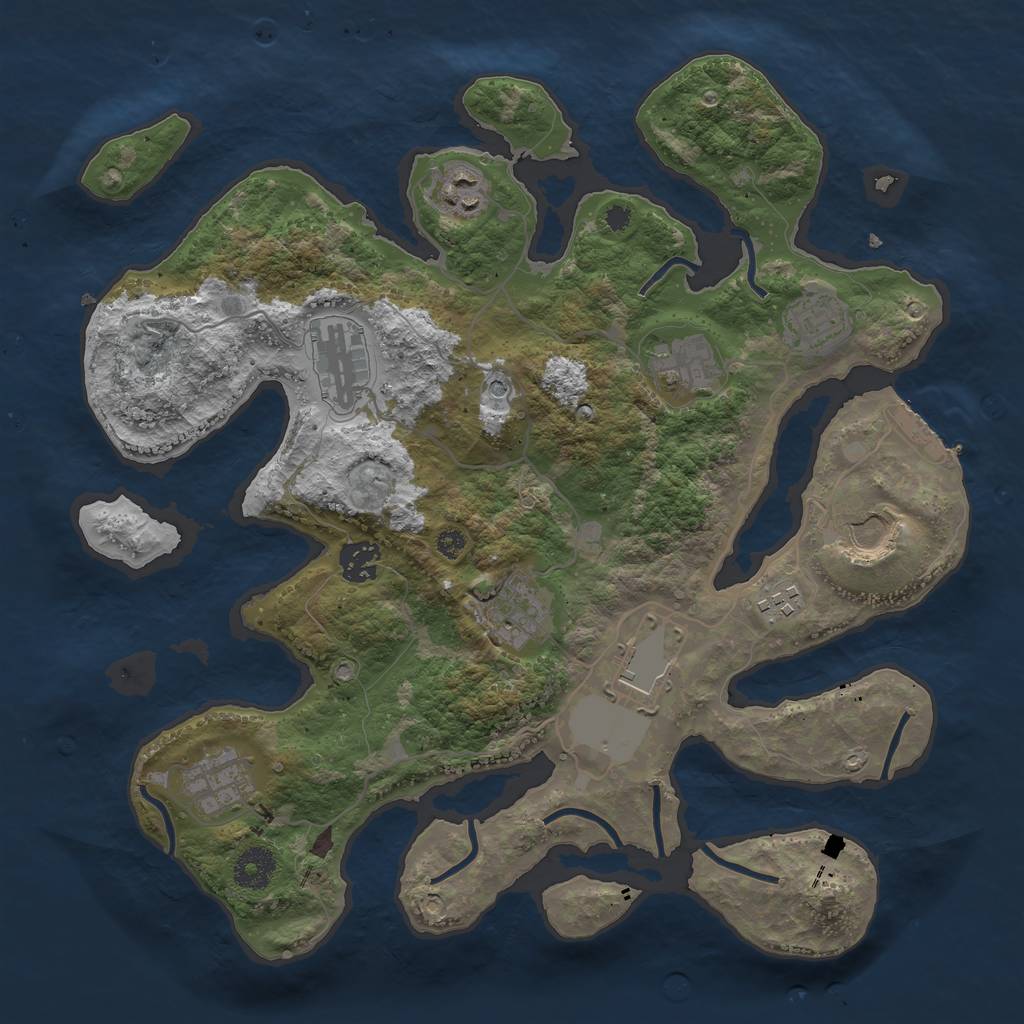 Rust Map: Procedural Map, Size: 3600, Seed: 67867, 14 Monuments