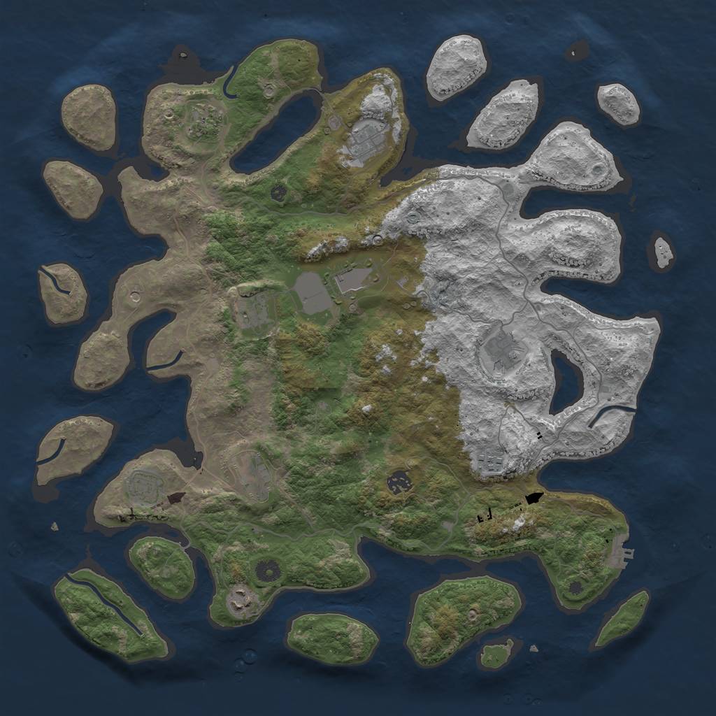 Rust Map: Procedural Map, Size: 4500, Seed: 78190801, 14 Monuments