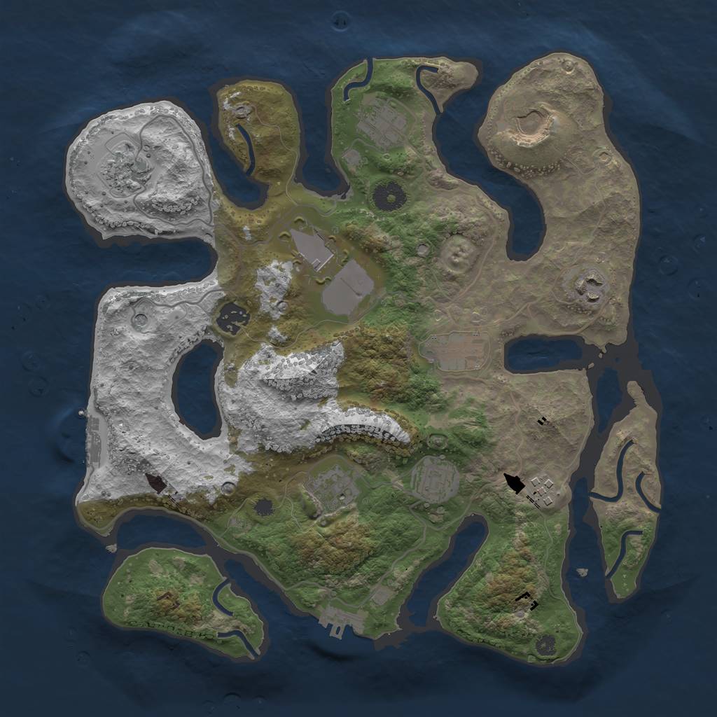 Rust Map: Procedural Map, Size: 3500, Seed: 567488291, 15 Monuments