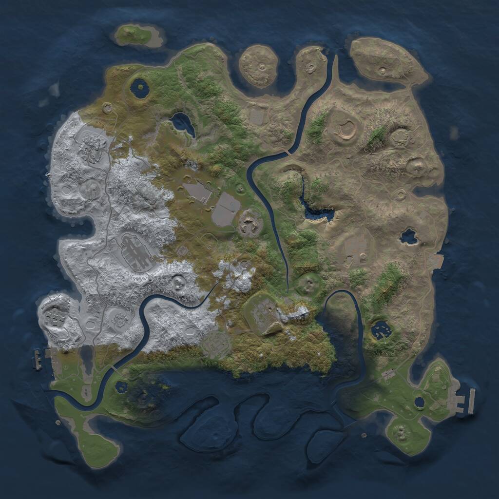 Rust Map: Procedural Map, Size: 4000, Seed: 211721, 16 Monuments