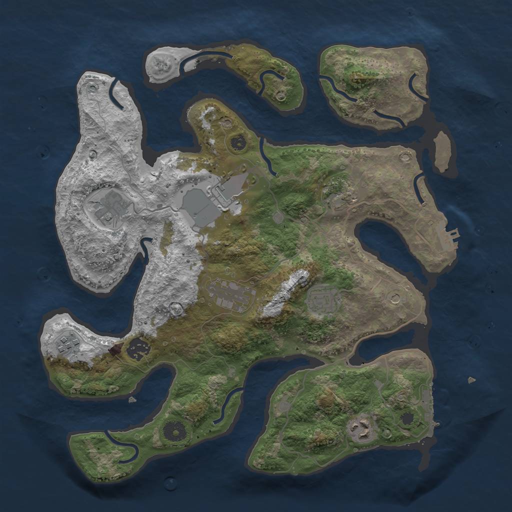 Rust Map: Procedural Map, Size: 3500, Seed: 1118435238, 13 Monuments