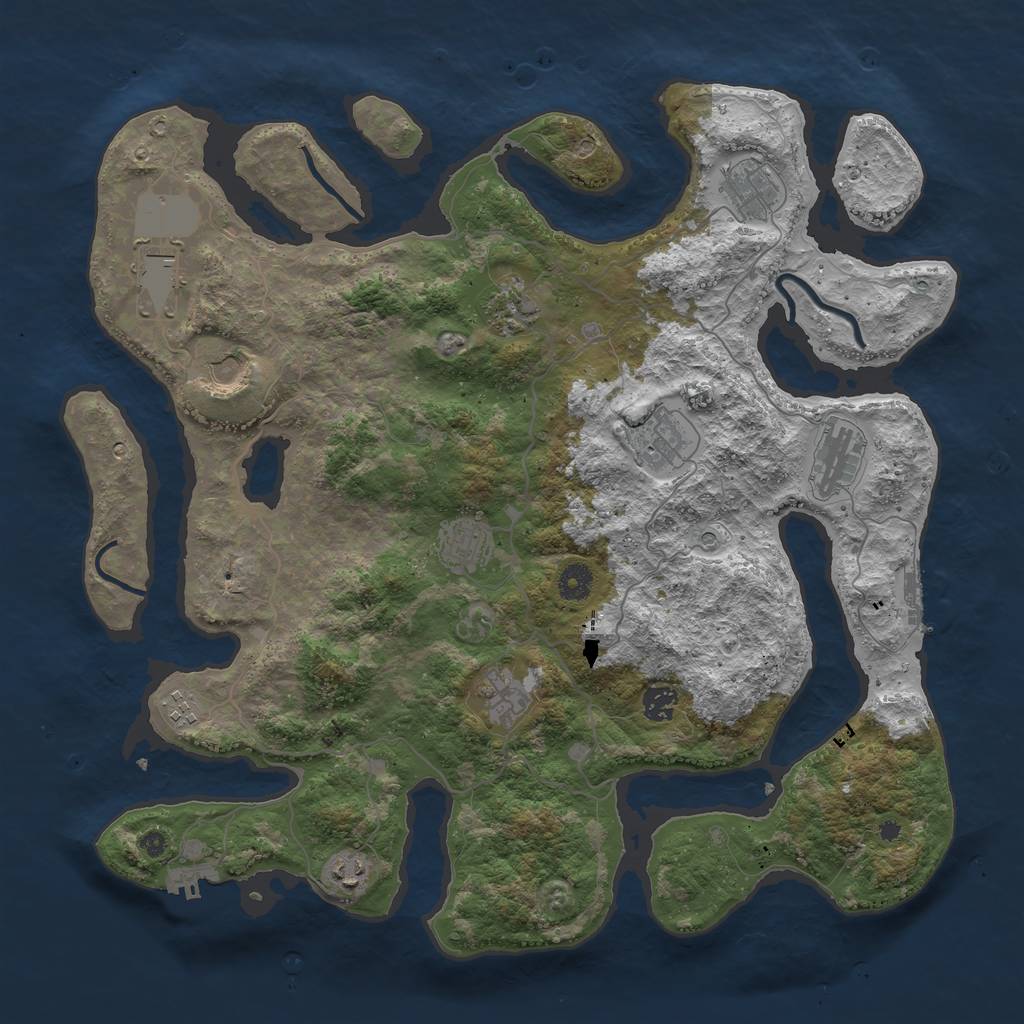 Rust Map: Procedural Map, Size: 4250, Seed: 973935989, 16 Monuments