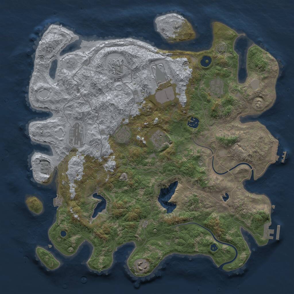 Rust Map: Procedural Map, Size: 4000, Seed: 690559163, 15 Monuments