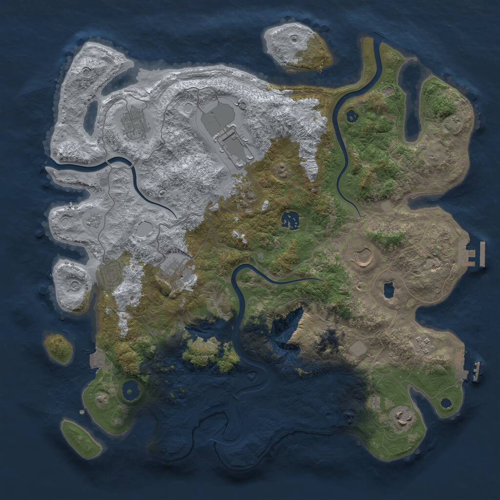 Rust Map: Procedural Map, Size: 4000, Seed: 690559163, 15 Monuments