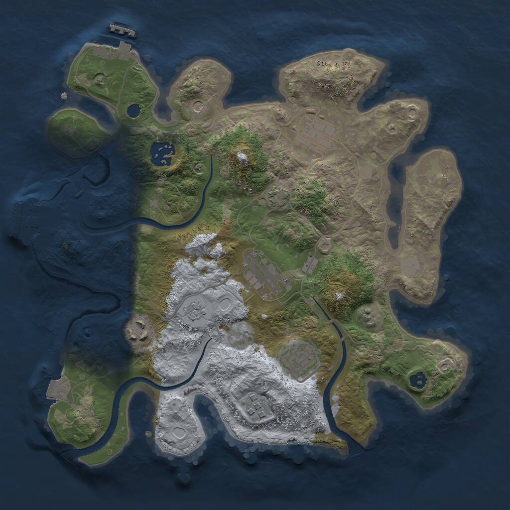 Rust Map: Procedural Map, Size: 3000, Seed: 949267060, 12 Monuments