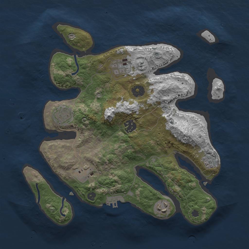 Rust Map: Procedural Map, Size: 3000, Seed: 31334512, 10 Monuments
