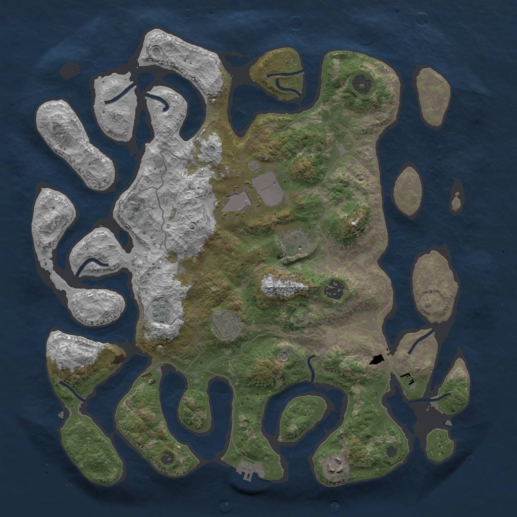 Rust Map: Procedural Map, Size: 4000, Seed: 192604, 10 Monuments
