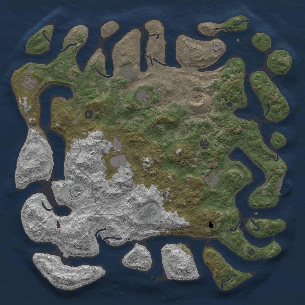 Rust Map: Procedural Map, Size: 5000, Seed: 132324, 15 Monuments