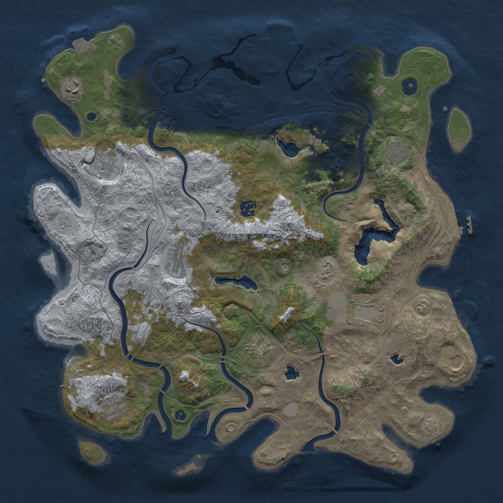 Rust Map: Procedural Map, Size: 4500, Seed: 1811012635, 16 Monuments