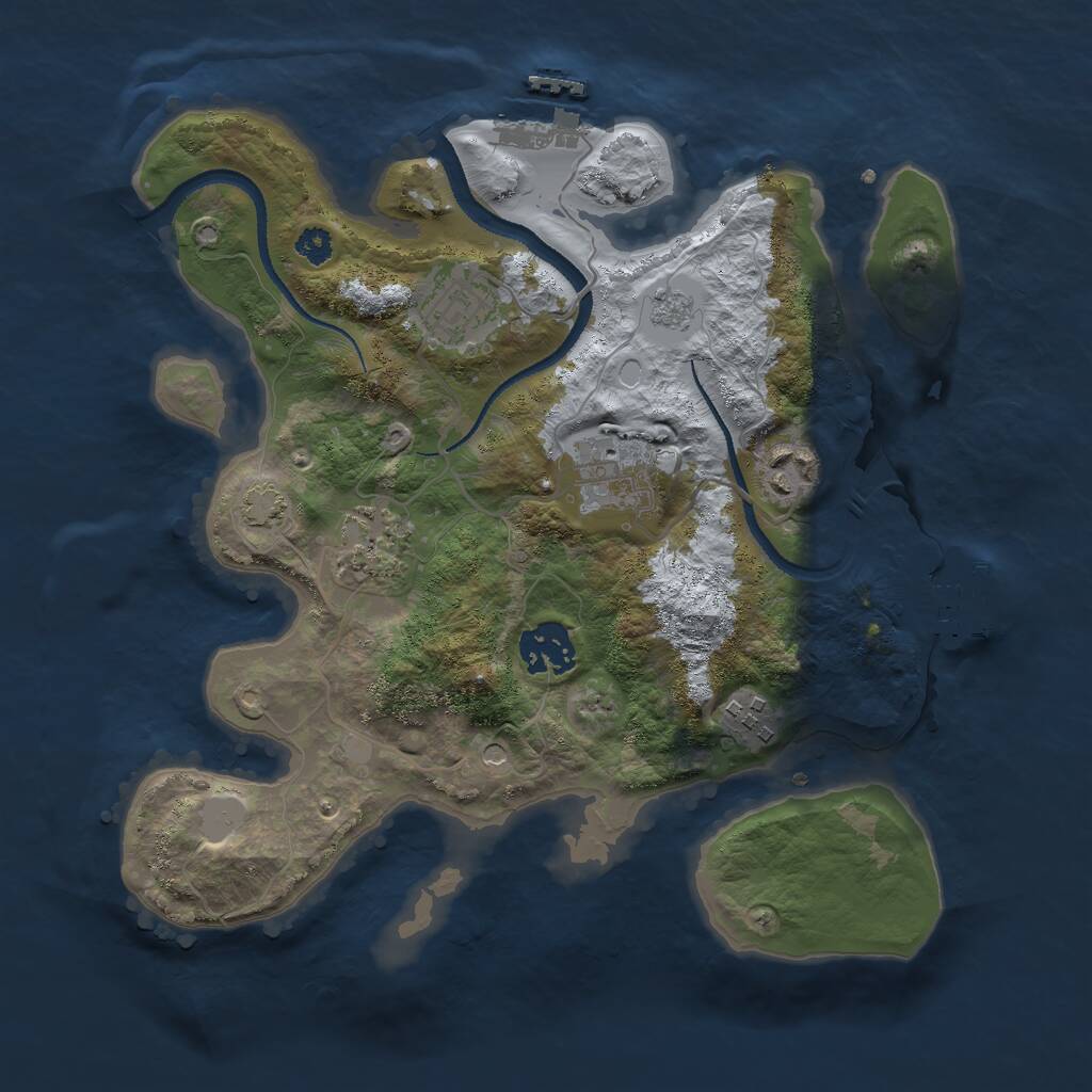 Rust Map: Procedural Map, Size: 3000, Seed: 8787123, 12 Monuments