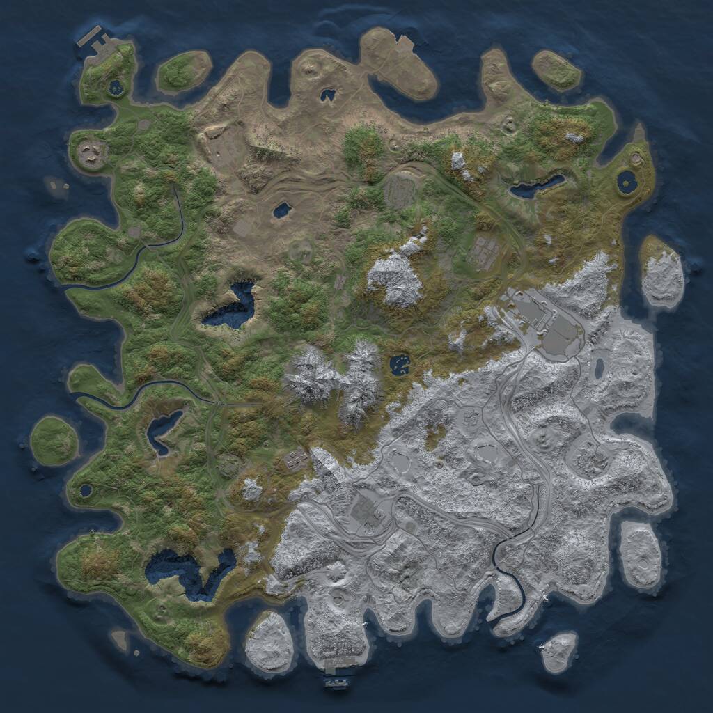 Rust Map: Procedural Map, Size: 5000, Seed: 5164413, 15 Monuments