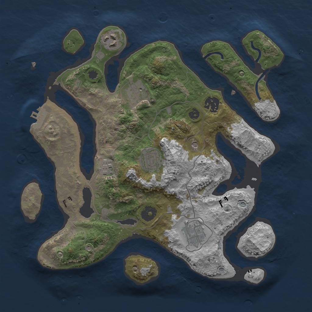 Rust Map: Procedural Map, Size: 3100, Seed: 4200, 10 Monuments