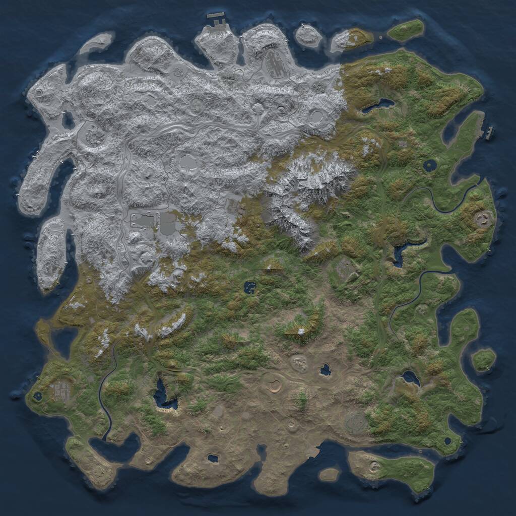 Rust Map: Procedural Map, Size: 6000, Seed: 456456, 17 Monuments