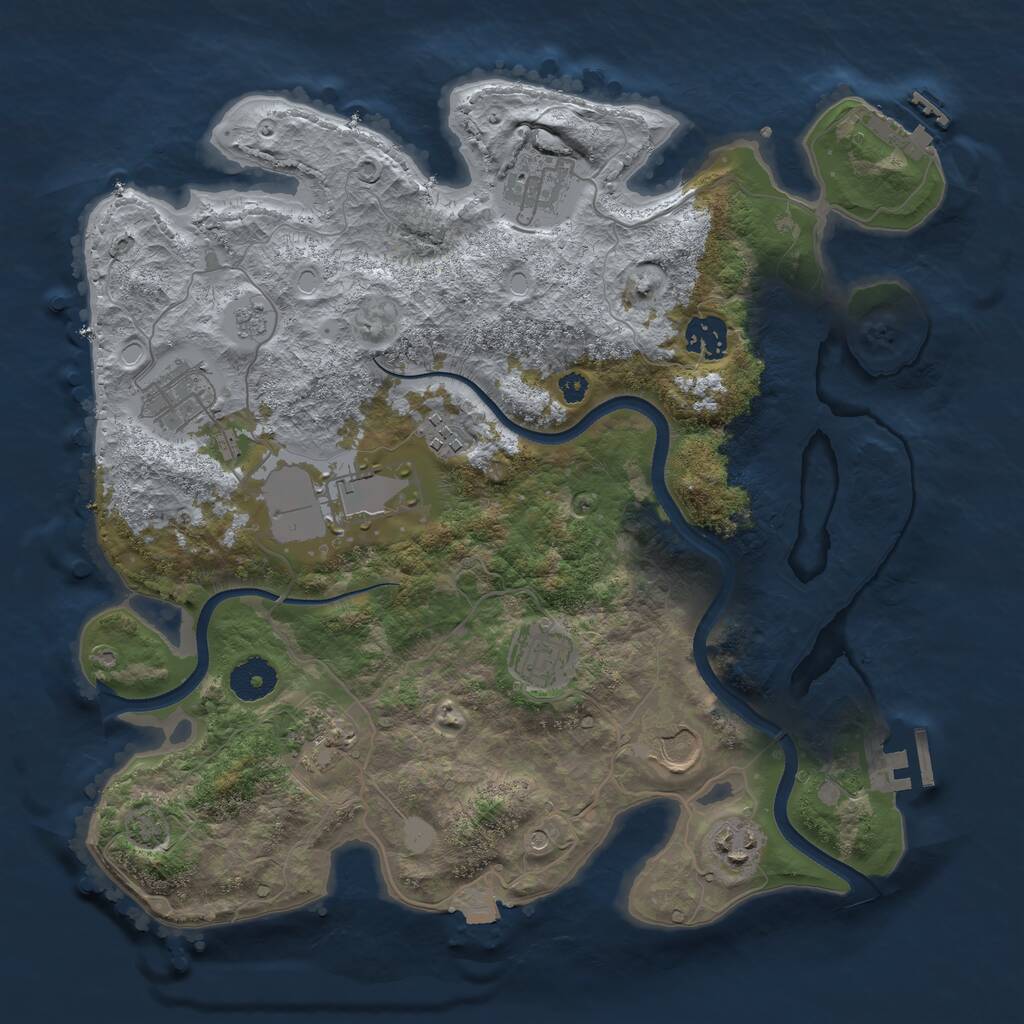Rust Map: Procedural Map, Size: 3500, Seed: 329677802, 15 Monuments
