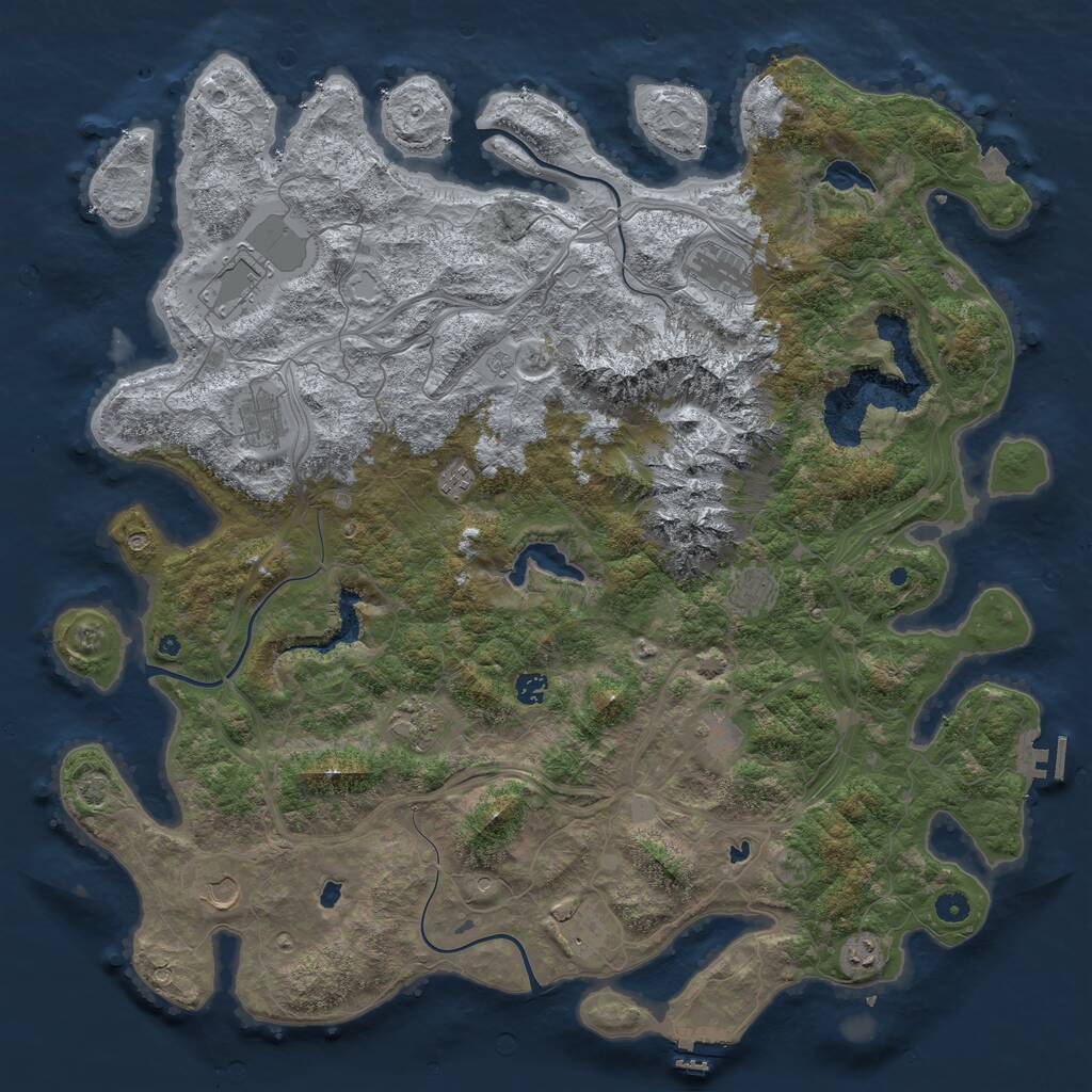 Rust Map: Procedural Map, Size: 5000, Seed: 140819, 17 Monuments