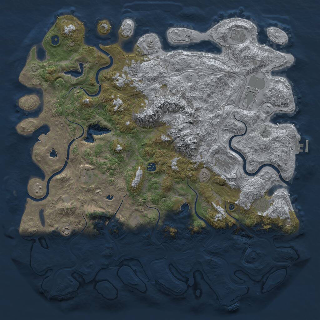 Rust Map: Procedural Map, Size: 5200, Seed: 5000, 16 Monuments