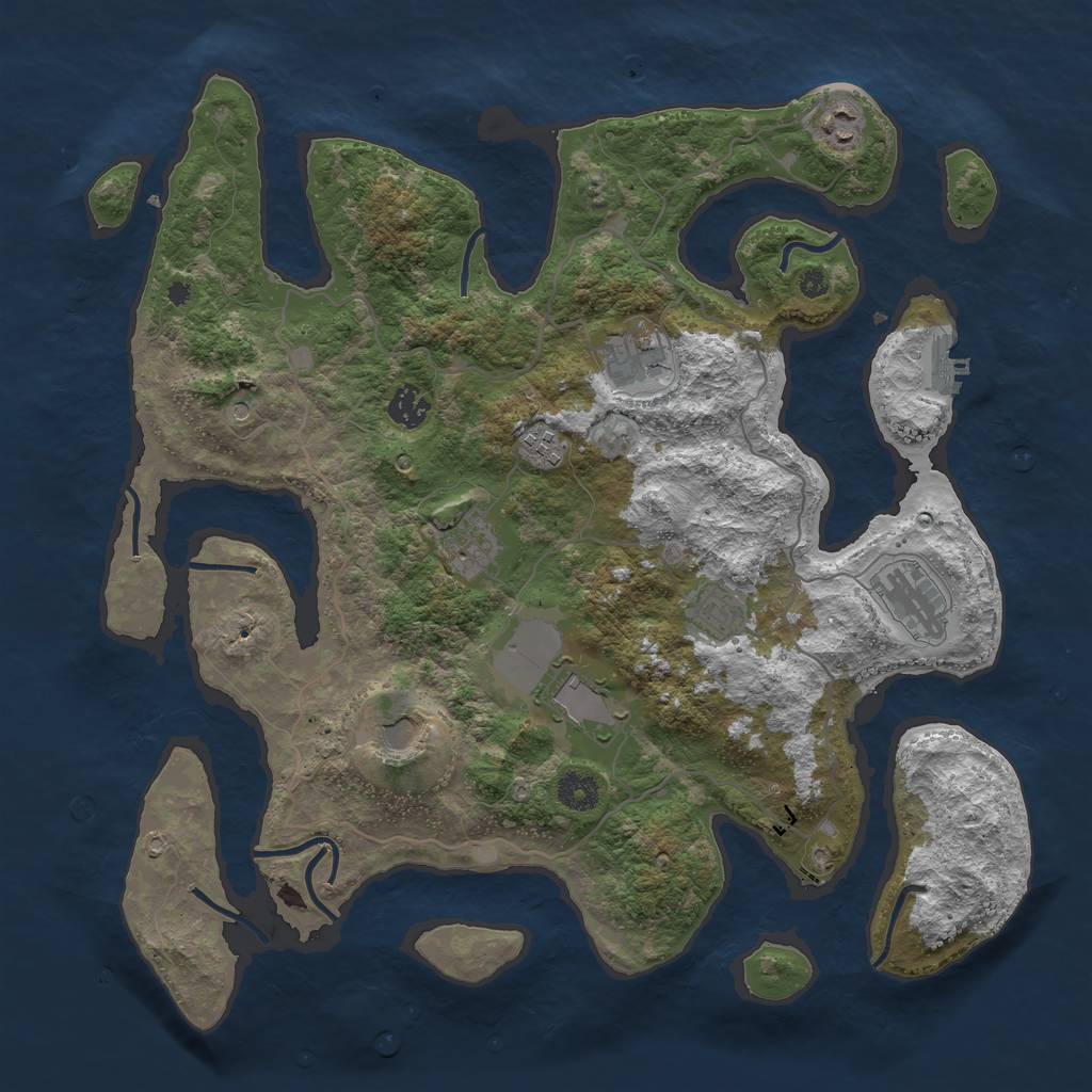 Rust Map: Procedural Map, Size: 4000, Seed: 4829548, 13 Monuments