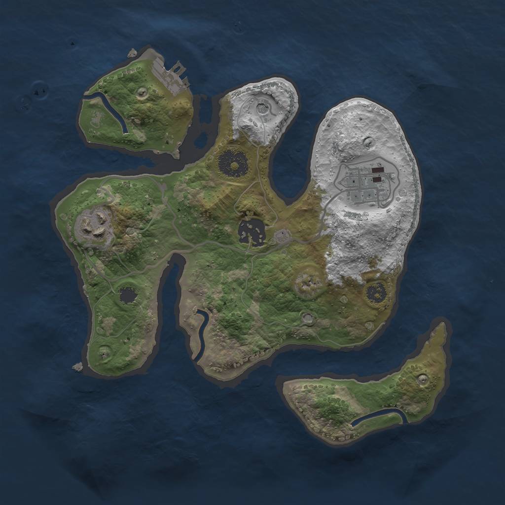 Rust Map: Procedural Map, Size: 2600, Seed: 35, 7 Monuments