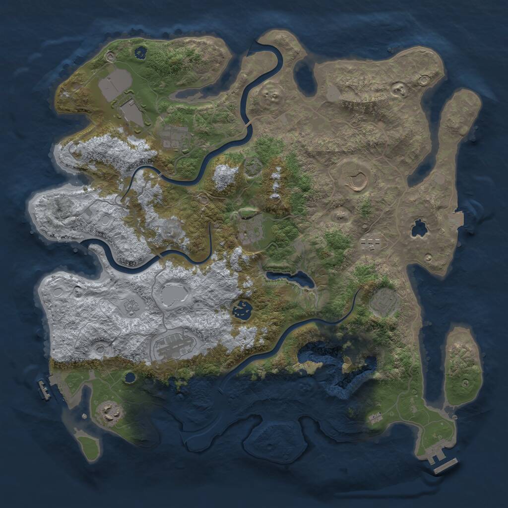 Rust Map: Procedural Map, Size: 4000, Seed: 221617311, 15 Monuments