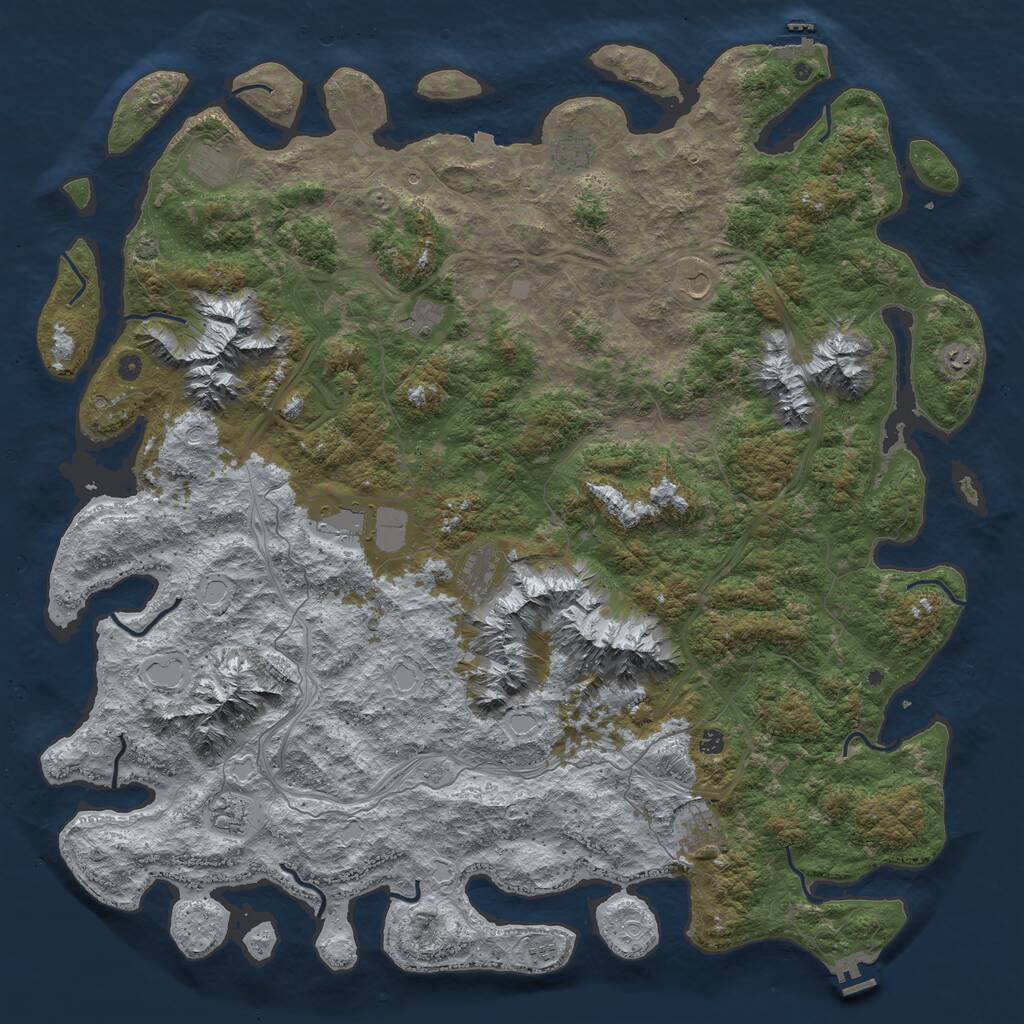Rust Map: Procedural Map, Size: 6000, Seed: 71569842, 17 Monuments