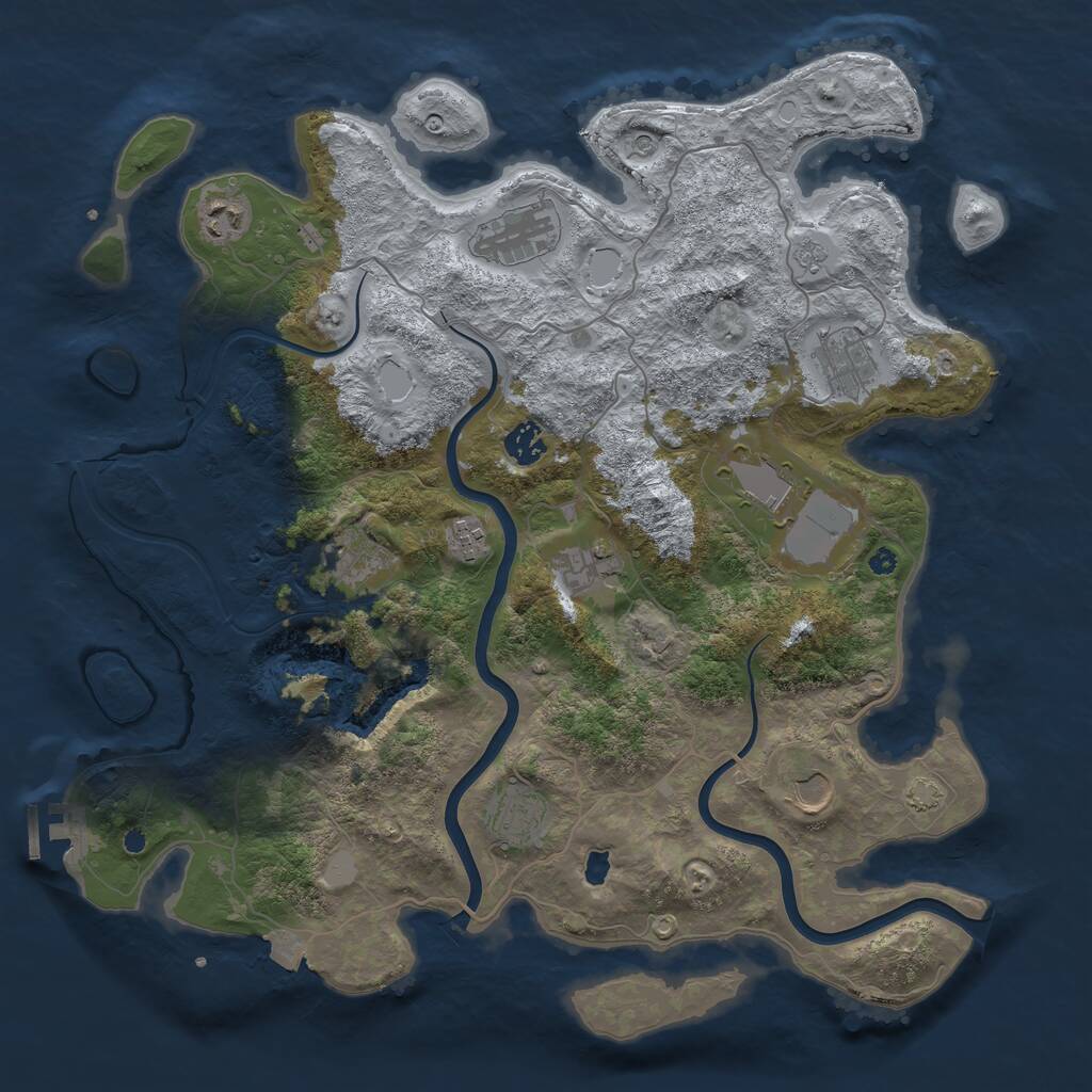 Rust Map: Procedural Map, Size: 4000, Seed: 1135455582, 15 Monuments