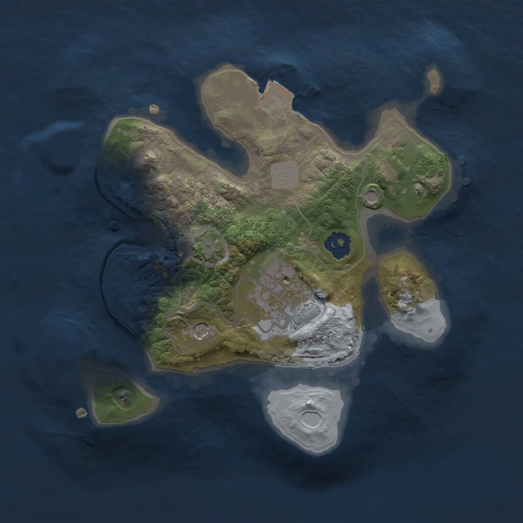 Rust Map: Procedural Map, Size: 2000, Seed: 713, 4 Monuments