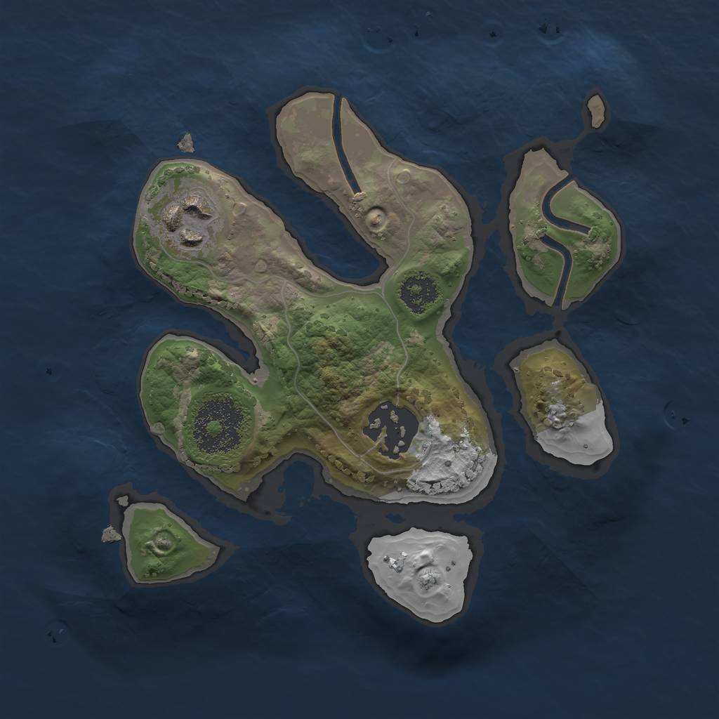 Rust Map: Procedural Map, Size: 2000, Seed: 713, 4 Monuments