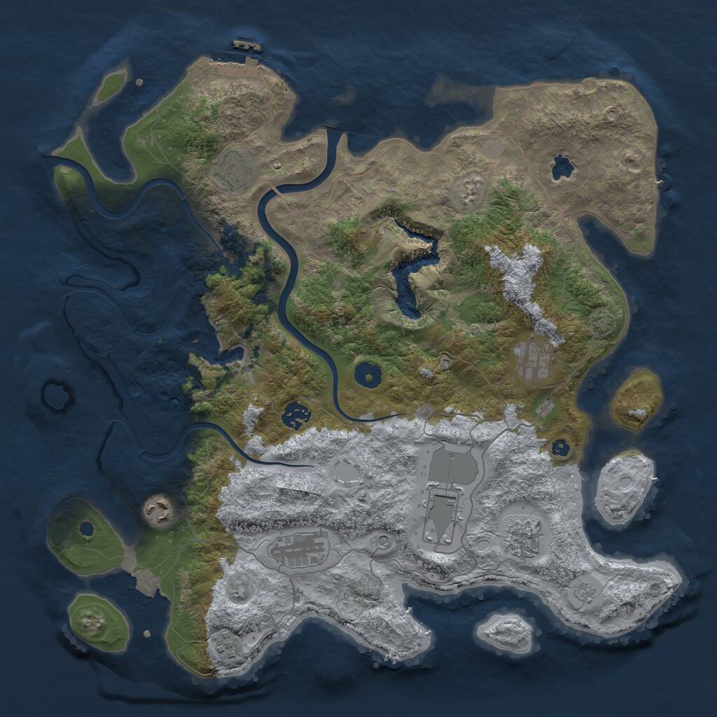 Rust Map: Procedural Map, Size: 4000, Seed: 330505463, 13 Monuments
