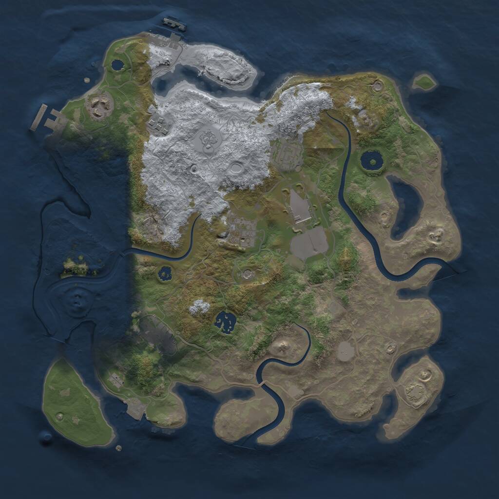 Rust Map: Procedural Map, Size: 3500, Seed: 616133, 13 Monuments