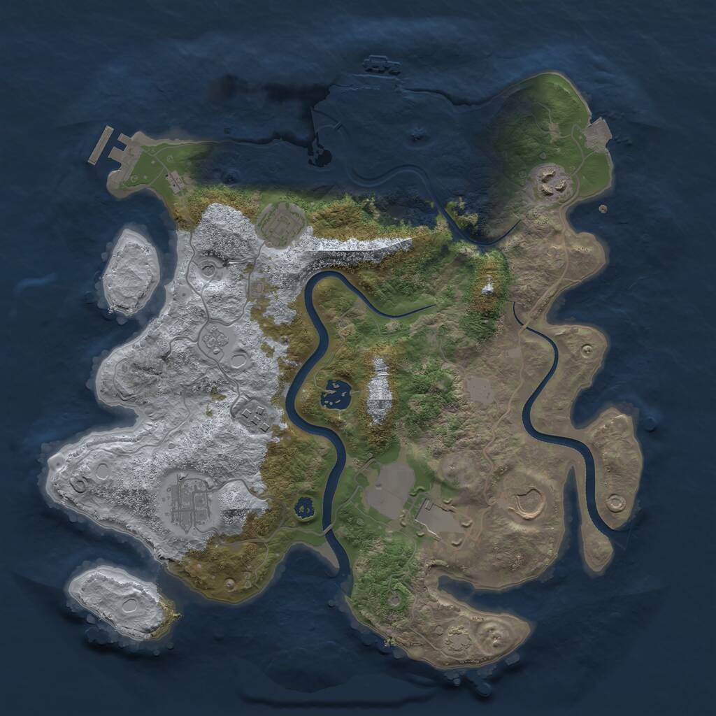 Rust Map: Procedural Map, Size: 3500, Seed: 135781, 13 Monuments