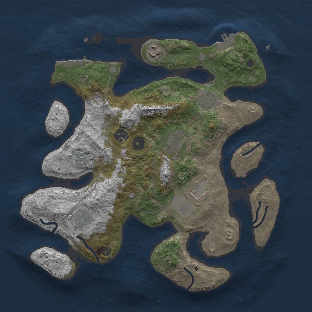 Rust Map: Procedural Map, Size: 3500, Seed: 135781, 12 Monuments