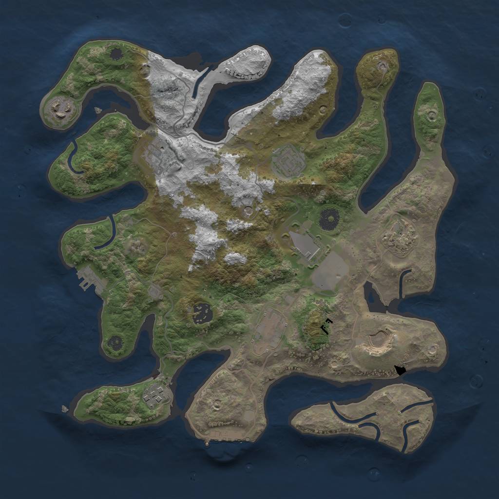 Rust Map: Procedural Map, Size: 3500, Seed: 325767, 14 Monuments