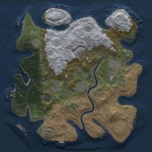 Thumbnail Rust Map: Procedural Map, Size: 3500, Seed: 803599, 16 Monuments