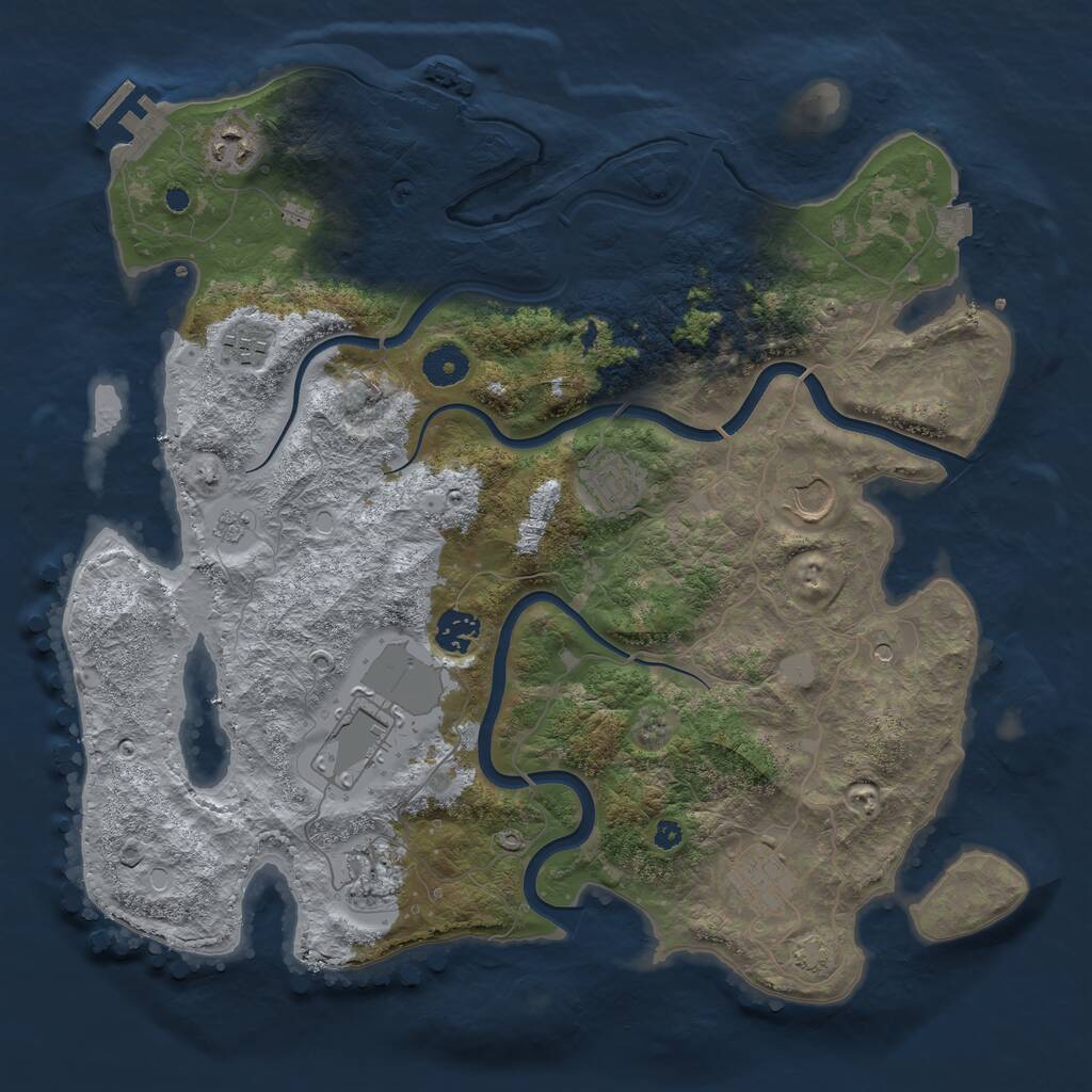 Rust Map: Procedural Map, Size: 3800, Seed: 2072114, 14 Monuments