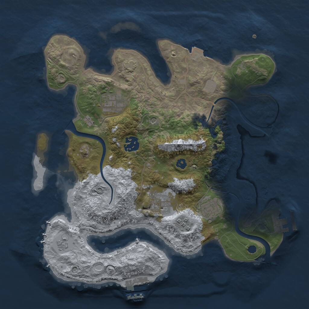 Rust Map: Procedural Map, Size: 3000, Seed: 901740987, 11 Monuments